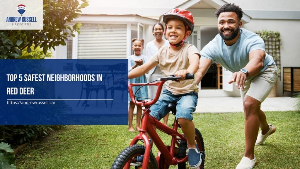 father teaching son how to use the bike in safe community