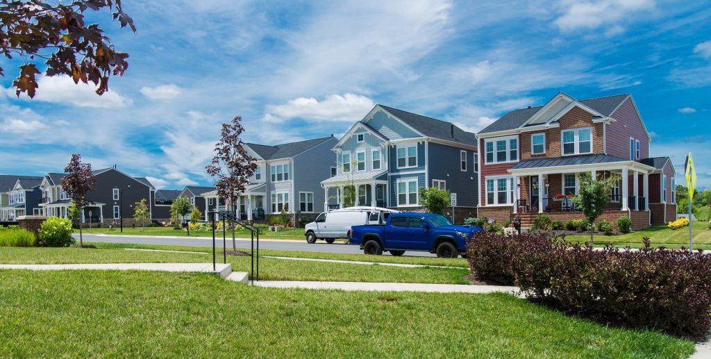 american new construction neighborhood street